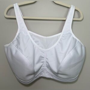 Glamorise Sport White High-Impact Support Sports Bra Adjustable Straps 50D